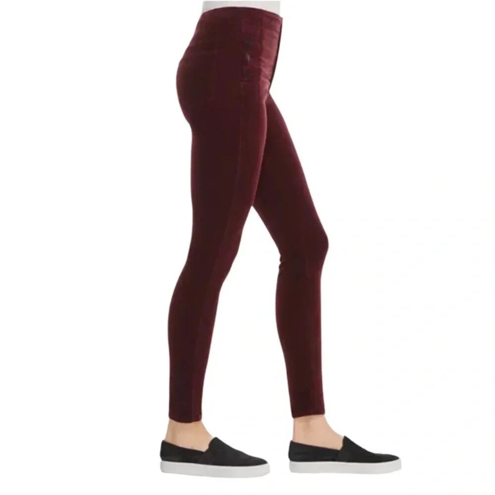 J Brand Natasha Super Skinny Velvet Jeans in Deep Mulberry Size 28 - Picture 7 of 15